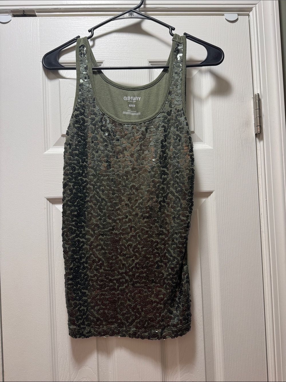 Old Navy Olive Green Sequin Tank